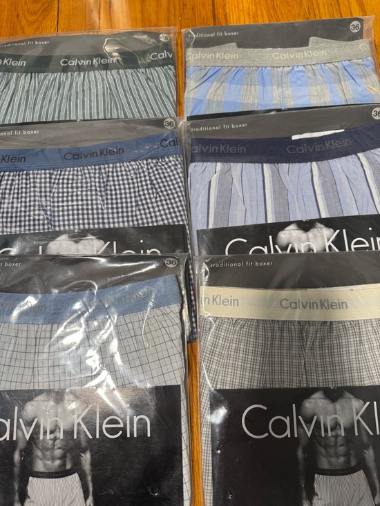Vtg Lot Of 6 Calvin Klein Traditional Fit Boxer Shorts Cotton Size 36 90's NOS - Picture 5 of 13
